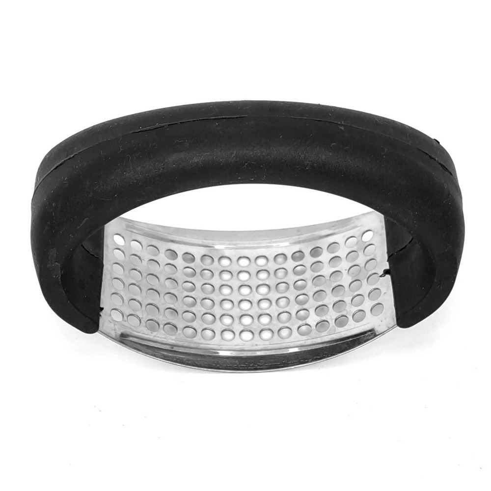 Garlic Rocker Press Stainless Steel Mincer Crusher Kitchen Tool Black Silver